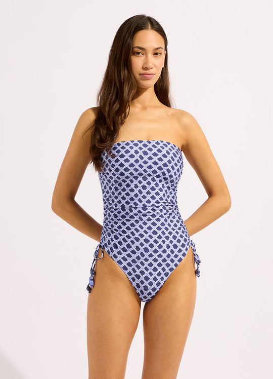 Marseille Dd Drawing Bandeau 1 Piece - Blue Indigo