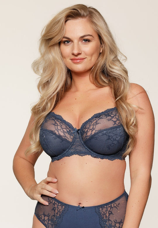 Daily Full Coverage Lace Bra - Dark Denim