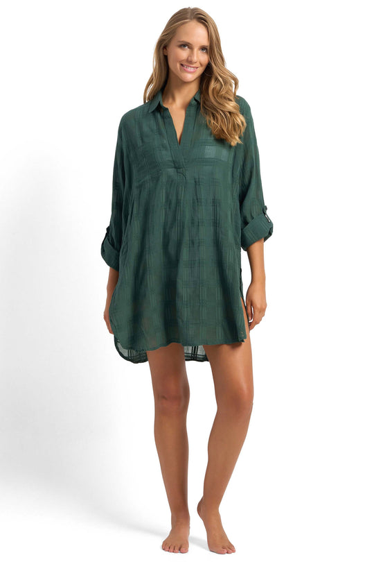 Picnic Button Through Shirt - Seaweed