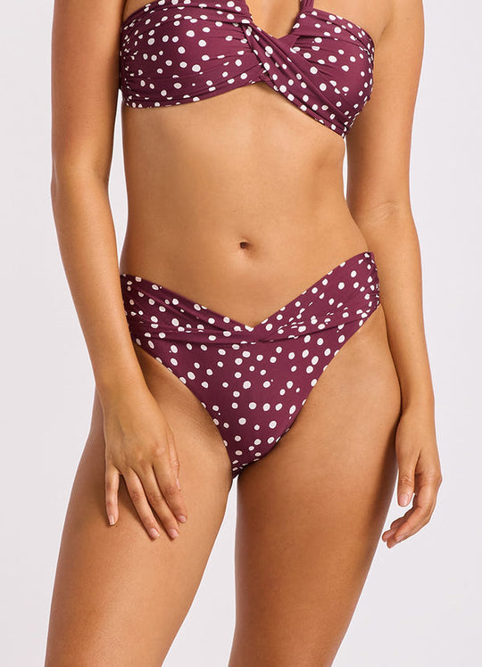 Dolce Dot Twist Band Mini Hipster - Dark Burgundy