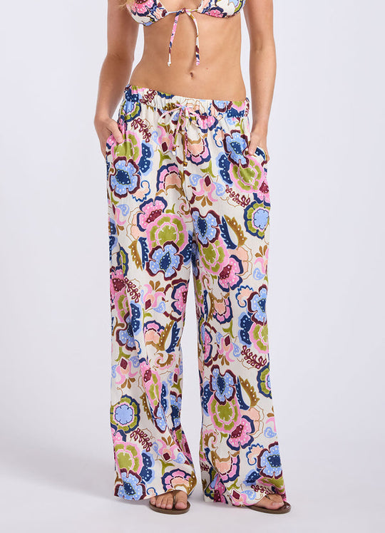 Sea Blossom Wide Leg Pant - Vanilla
