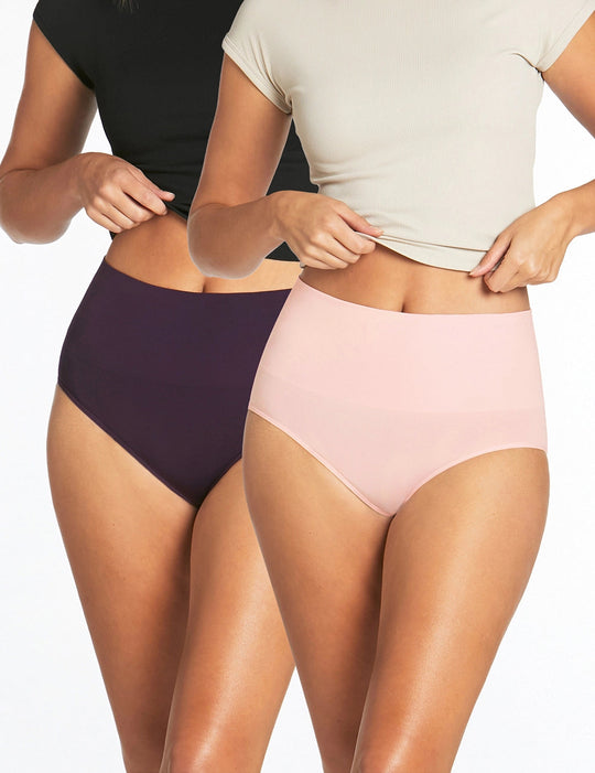 Seamless Smoothies Recycled Full Brief 2 Pack- Pink Pearl/Indigo