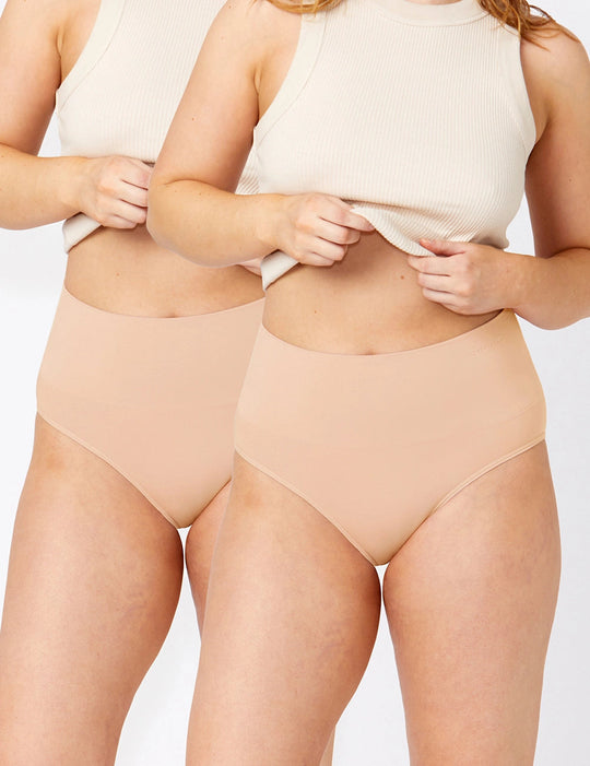 Seamless Smoothies Recycled Full Brief 2 Pack - Rose Beige