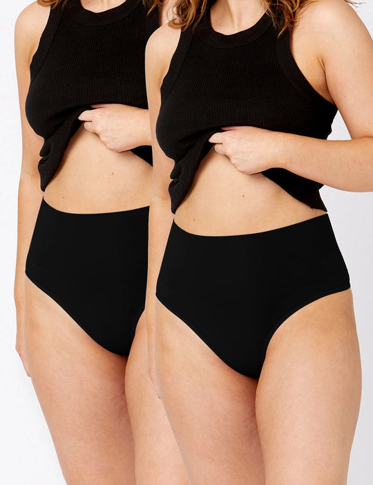 Seamless Smoothies Recycled G-String 2 Pack - Black