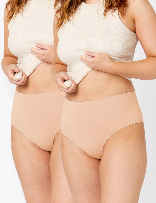 Seamless Smoothies Recycled G-String 2 Pack - Rose Beige