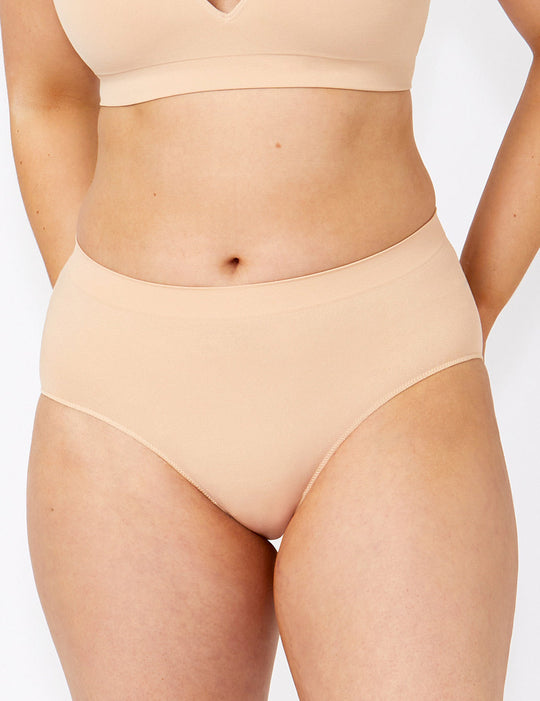 Bare Essentials Recycled Nylon Midi Brief - Rose Beige