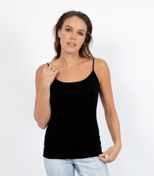 Pure Merino 200Gsm Singlet - Black