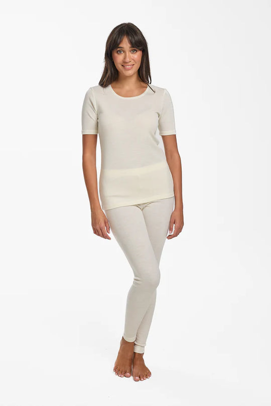 Cosy 240G Wool Short Sleeve Thermal - Ivory