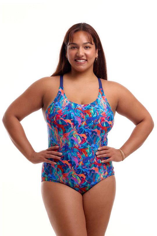 Printed Brace Me Back One Piece - Weedy One