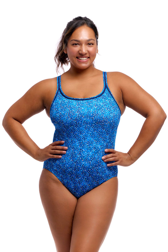 Locked In Lucy Printed  One Piece - Pebble Beach