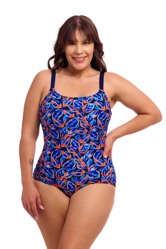 Scoop Neck One Piece Print - Leaf Blower