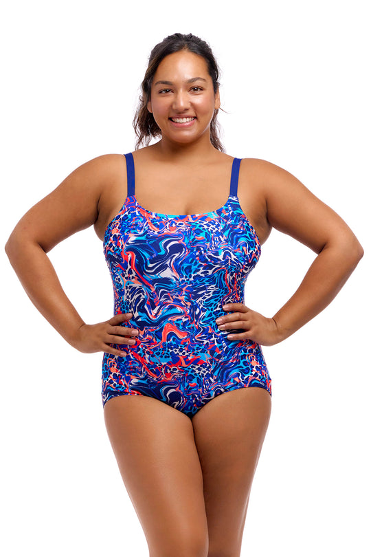 Scoop Neck One Piece Print - Mad Cat