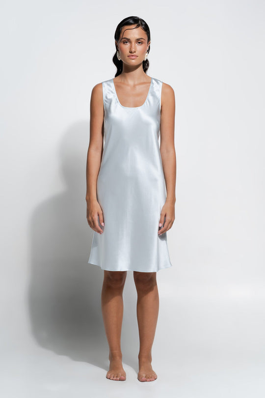 Silk Singlet Slip - Sky Blue