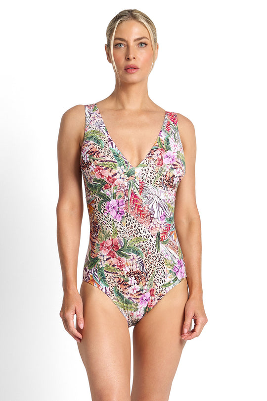 Lilymaze Deep Vee One Piece - Skin