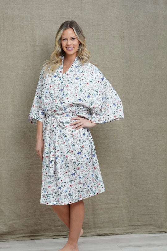Flora Half Sleeve Kimono - Print