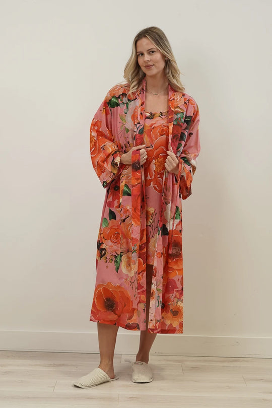 Tuscan Rose Kimono - Pink