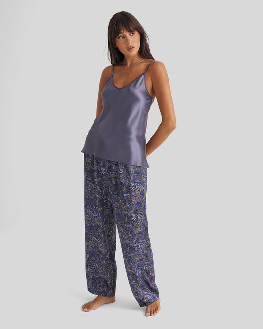 Silk Sleep Pant W Pocket - Paisley