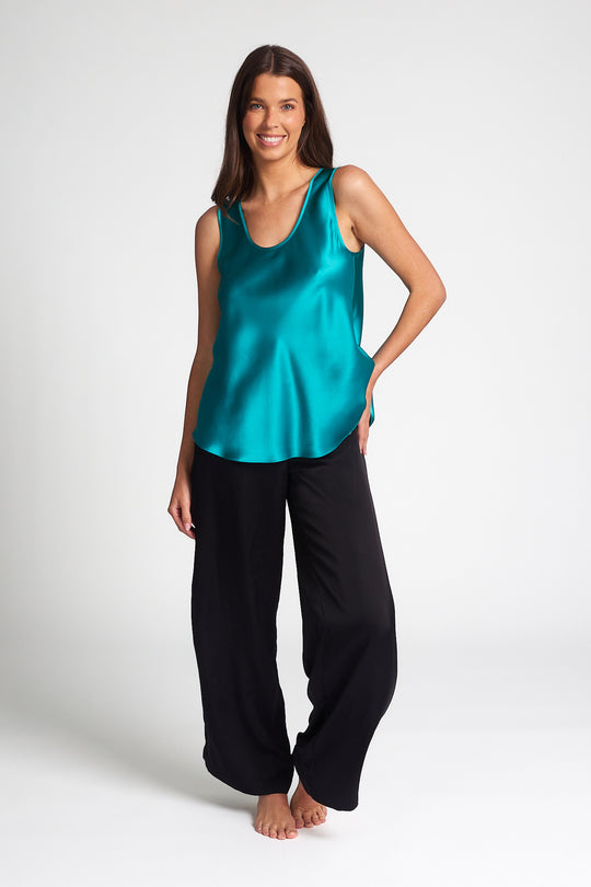 Mono Silk Cami  - Peacock