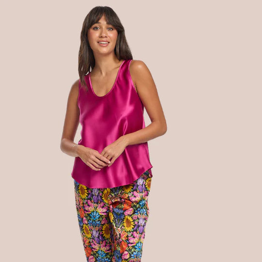 Mono Silk Cami  - Cerise