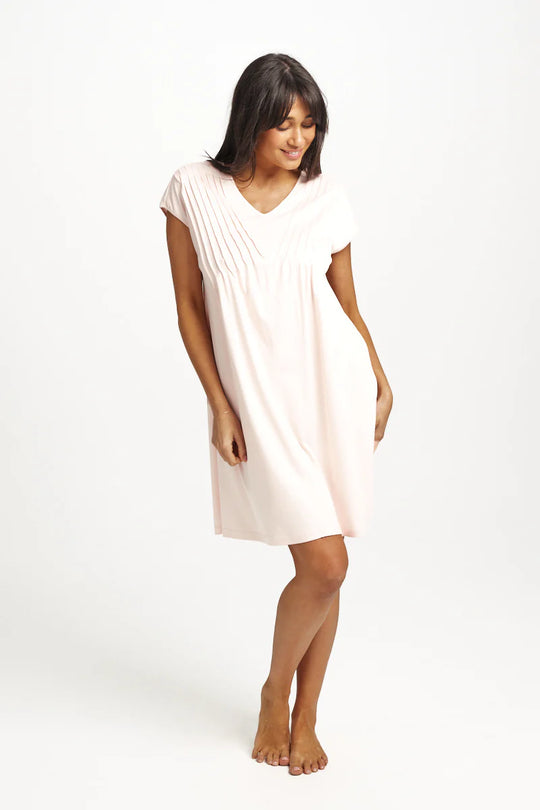 Supima Pintuck Nightie - Rosewater