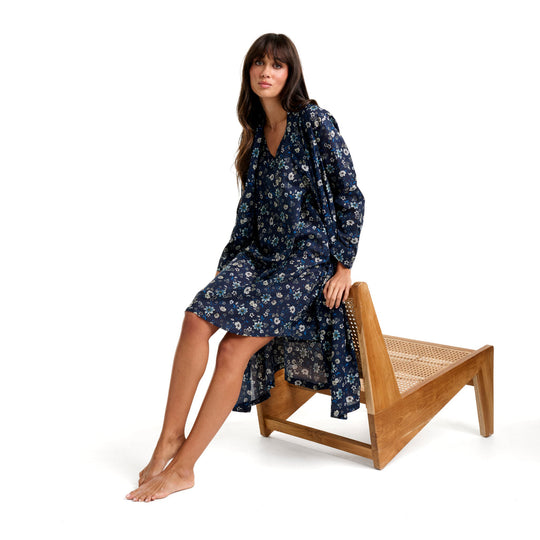 Cotton Voile Robe - Moonlit Garden
