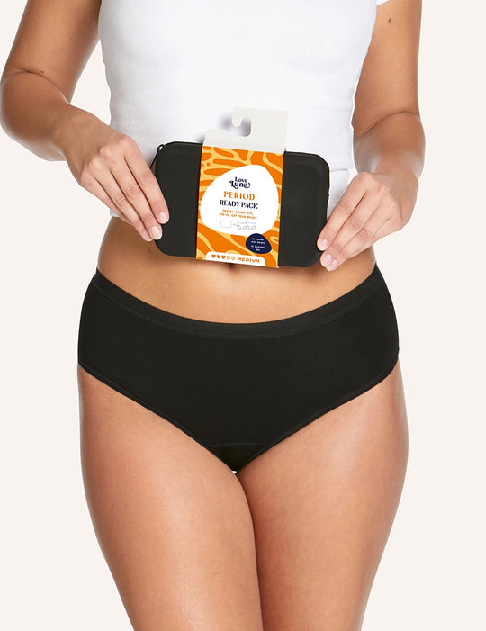 Period Mid Brief 2Pk - Black
