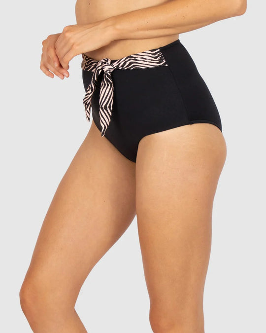 Tidal Wave High Waist Pant - Black/Tan