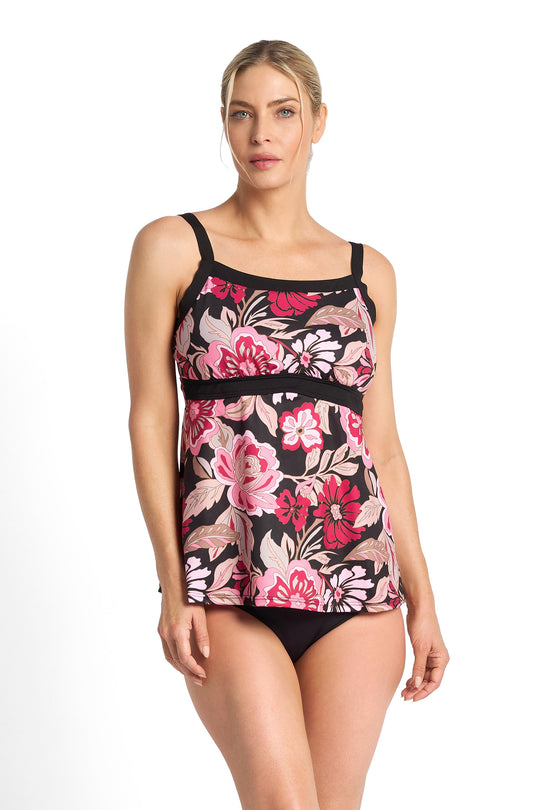 Wisteria Mastectomy Swing Singlet - Black