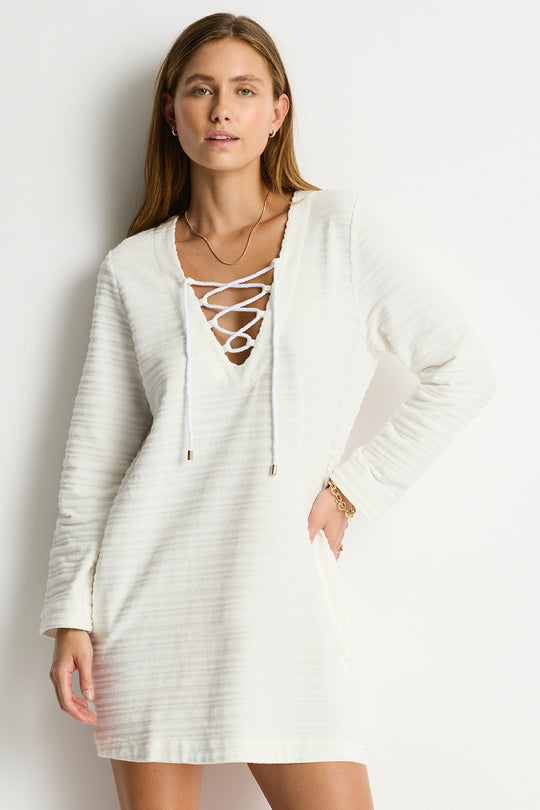 Horizon Lace Up Dress - White