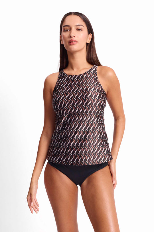 Madrid High Neck Mastectomy Singlet - Black