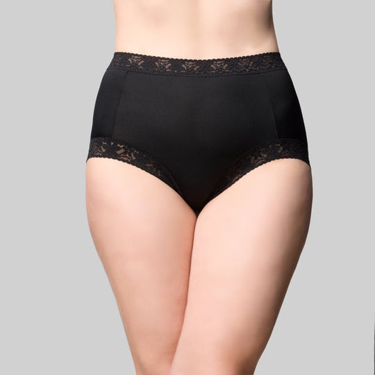 Micro And Lace Full Brief - Black