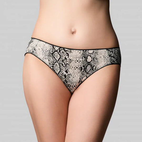 The Knicker Classic Bikini - Ivory Snake