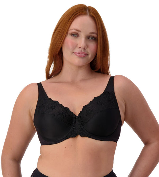 Triumph Embroidered Minimiser Bra - Black