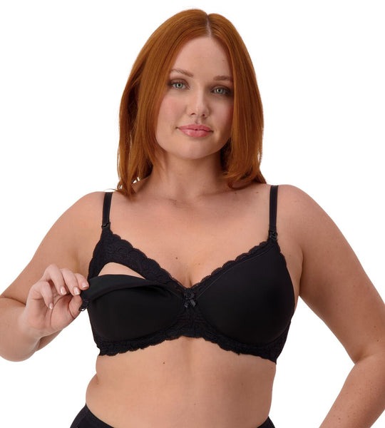 Gorgeous Mama Lace Maternity Bra - Black