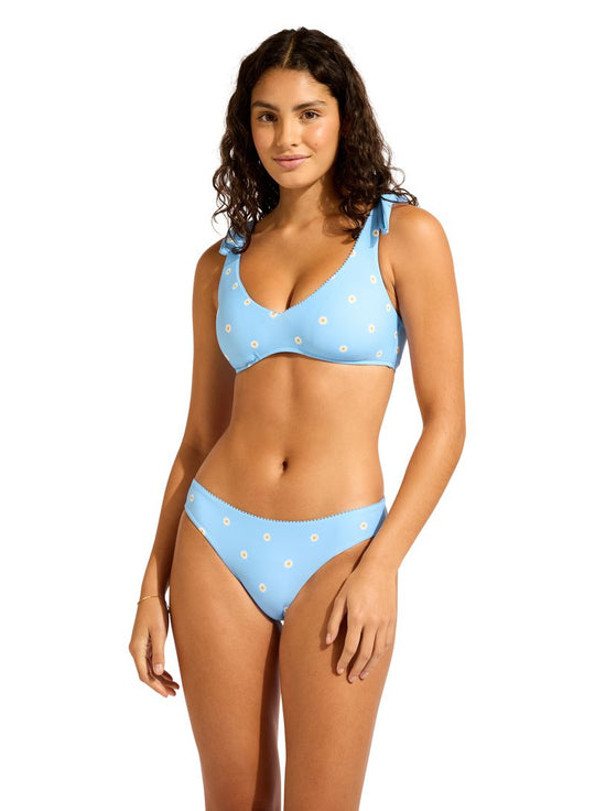 Daisy Chain Sweetheart Tank Bikini Top - Powder Blue