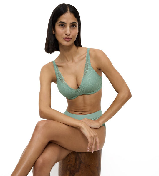 Body Make Up Illusion Lace U/W Padded Bra - Misty Turquoise