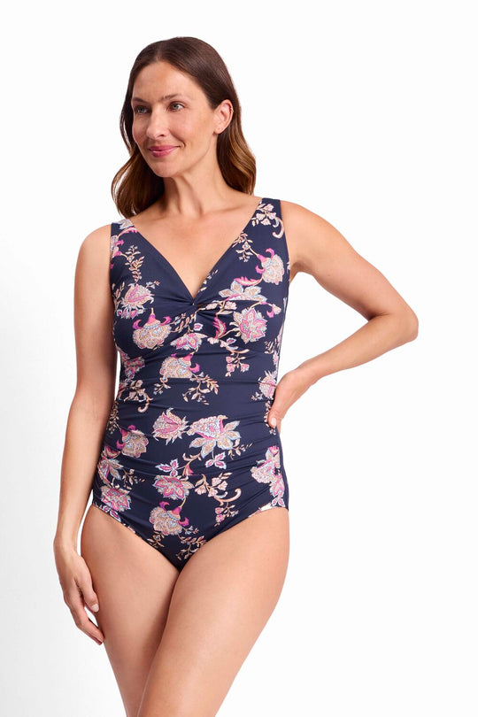 Saffron E/F Twist One Piece - Navy
