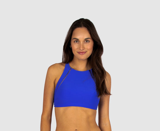 Rococco High Neck Bra - Electric