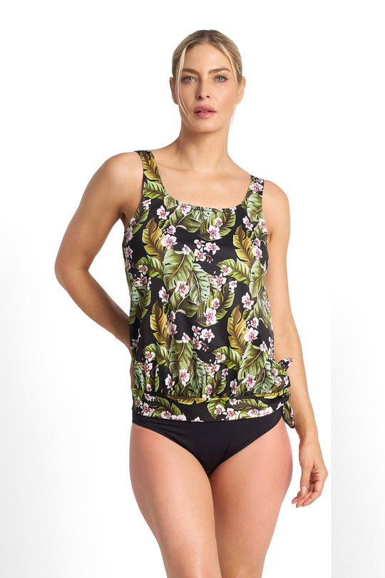 Leafique Scoop Blouson Singlet - Black