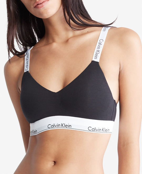 Modern Cotton Light Lined Bralette - Black