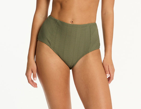 Caracus Panelled High Waist Pant - Khaki