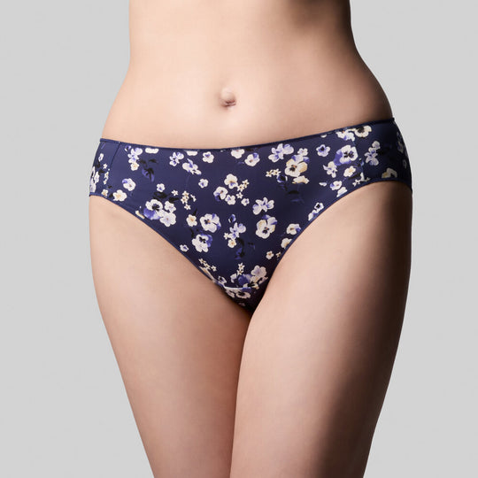 The Knicker Classic Bikini - Indigo Pansy