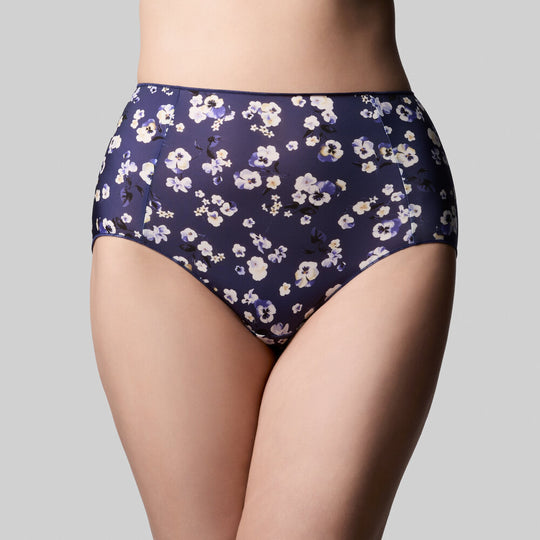 The Knicker Classic Full Brief - Indigo Pansy