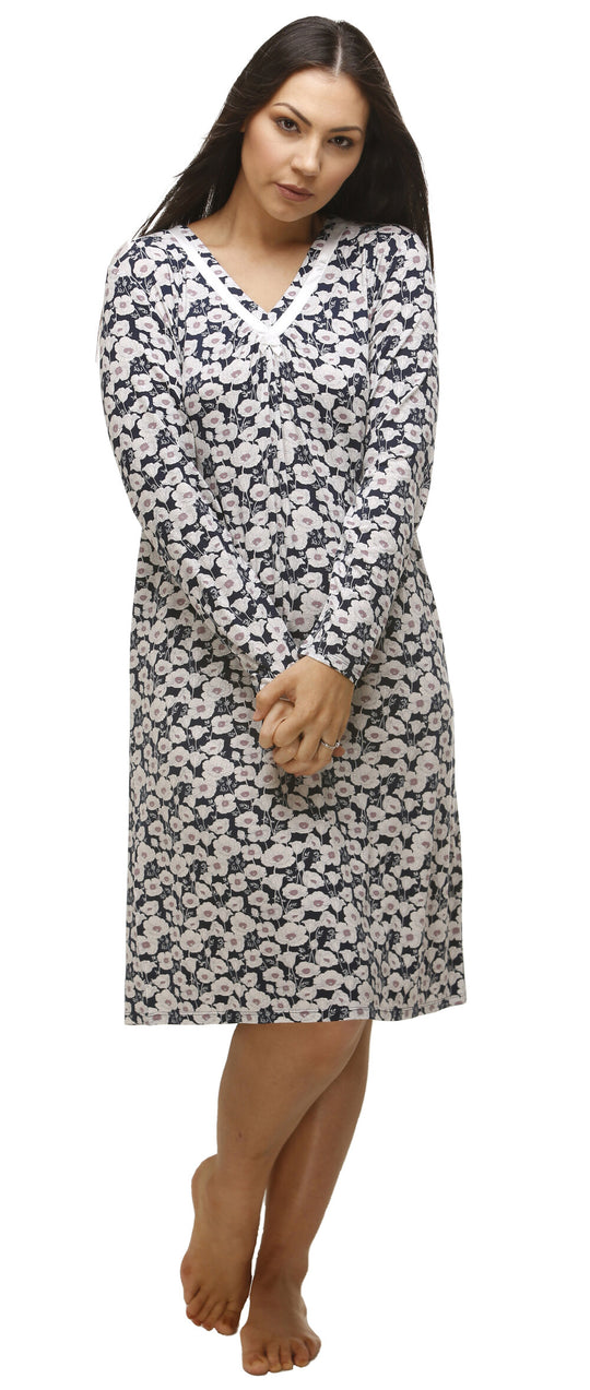 Poppy Night Dress - Navy