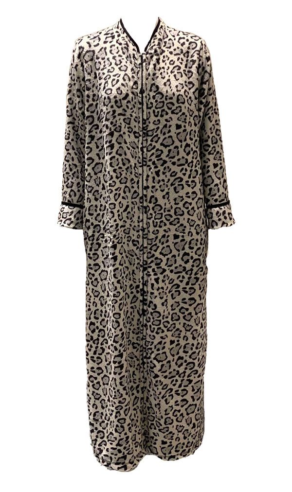 Leopard Print Zip Robe - Grey Capri Body Leopard Print Zip Robe - Grey Capri Body