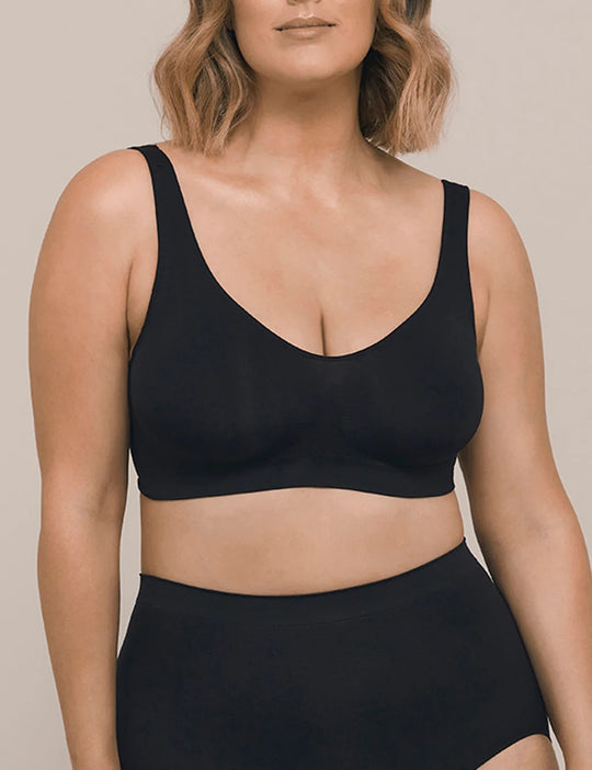 Bare Essentials Recycled Nylon Shaper Bra - Black
