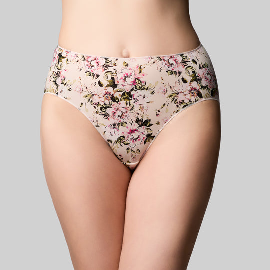 The Knicker Classic Hi Cut Brief - Heirloom Rose Garden