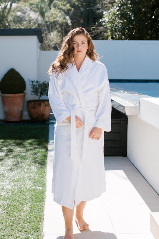 Hotel Velour Robe - White