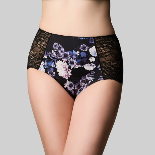 The Knicker Precision And Lace Full Brief - Midnight Bloom