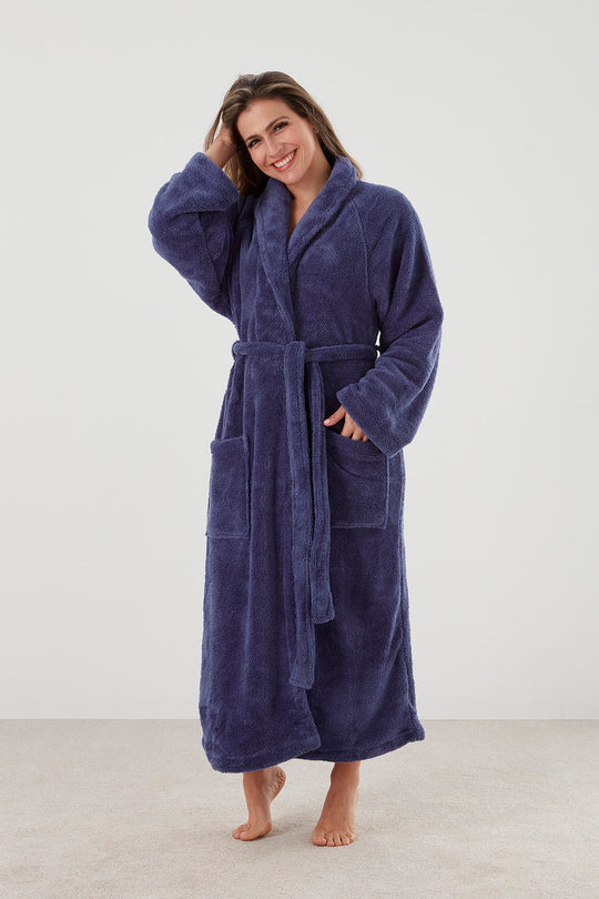 Polar Fleece Wrap Gown - Night Sky